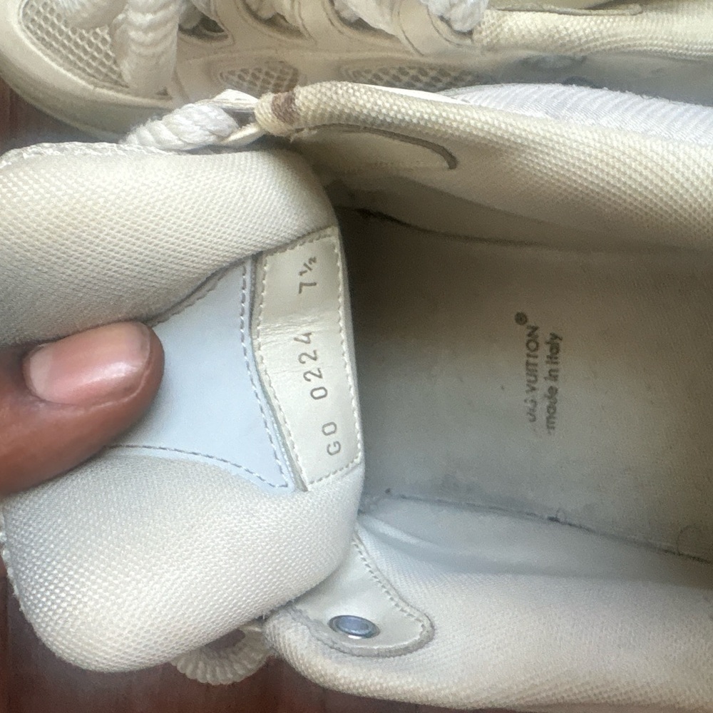 Louis Vuitton Cream and White Low-Top Sneakers